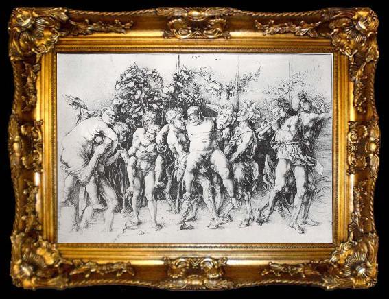 framed  Andrea Mantegna A Bacchanal with silengus, ta009-2